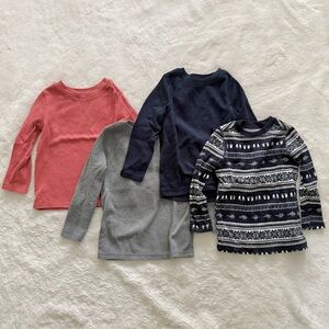 Old Navy Long Sleeve Waffle Knit T-Shirts Set of 4 Unisex Size 2T